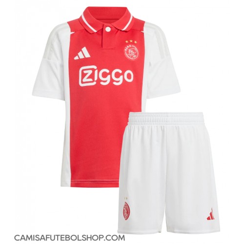 Camisa de time de futebol Ajax Replicas 1º Equipamento Infantil 2024-25 Manga Curta (+ Calças curtas)